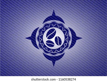 coffee bean icon with jean texture