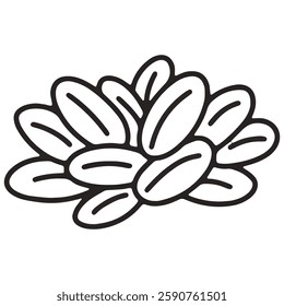 Coffee bean icon with line art style