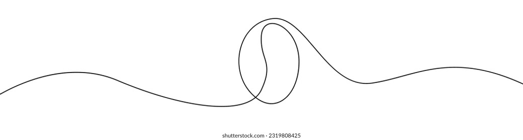 Vector de dibujo continuo de línea de icono de judías de café. Fondo vectorial de un icono de café de una línea. Icono de judía de café. Esquema continuo de un icono de judía de café.