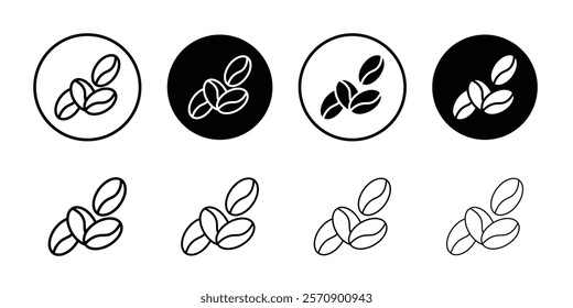 Coffee Bean icon linear logo isolated