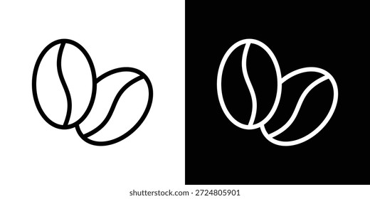 Concepto de logotipo de icono de grano de café en trazos