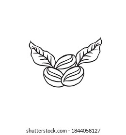 Plantilla vectorial de diseño del logotipo del icono del frijol de café