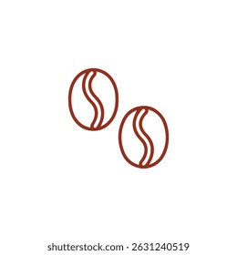 Coffee bean icon logo flat vector design