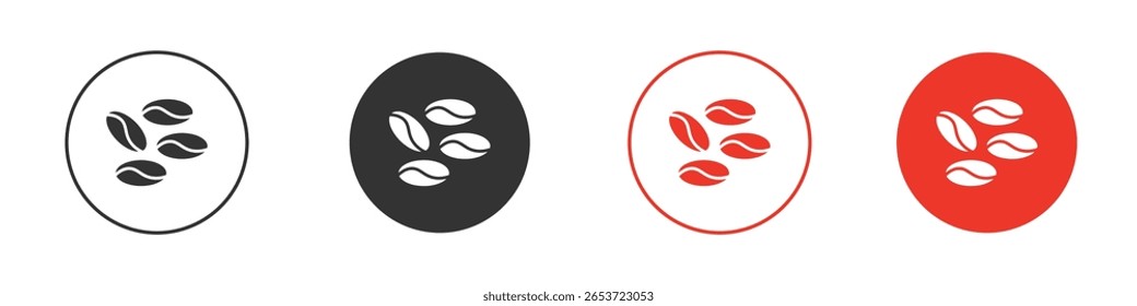Ícone do feijão de café para logotipo, símbolo de sinal de vetor para design