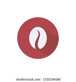 Coffee bean icon, modern minimal flat design vector