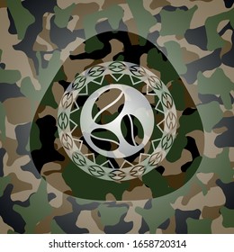 coffee bean icon on camo pattern