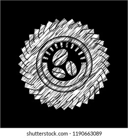 coffee bean icon on chalkboard