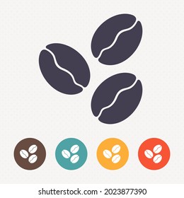 Coffee bean icon on dot pattern background