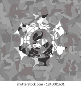 coffee bean icon on grey camo pattern