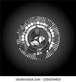 coffee bean icon on grey camo pattern