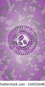 coffee bean icon on pink camo pattern