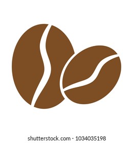 Coffee bean icon on white background. Vector illustration