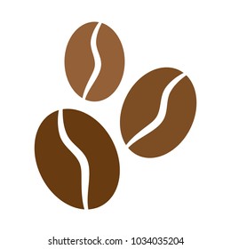 Coffee bean icon on white background. Vector illustration