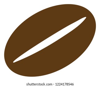 Coffee bean icon on a white background. Isolated coffee bean symbol with flat style.