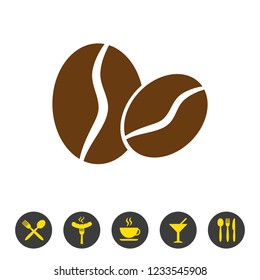 Coffee bean icon on white background. Vector illustration