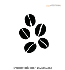 coffee bean icon on white background.vector illustration.   