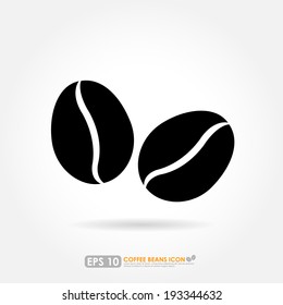 Coffee bean icon on white background