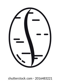 Kaffeebohnen-Symbol auf weißem Hintergrund