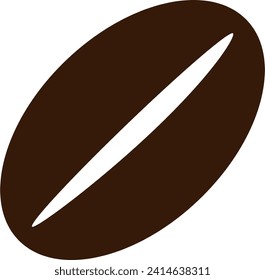 Coffee bean icon on white background. Vector illustration. Simple coffee icon. Transparent.