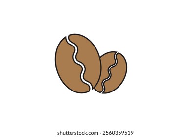 Coffee bean icon on white background. Coffee beans icon collection in line and flat style. Morning coffee sign and symbol. Vector illustration