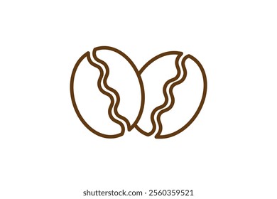 Coffee bean icon on white background. Coffee beans icon collection in line and flat style. Morning coffee sign and symbol. Vector illustration