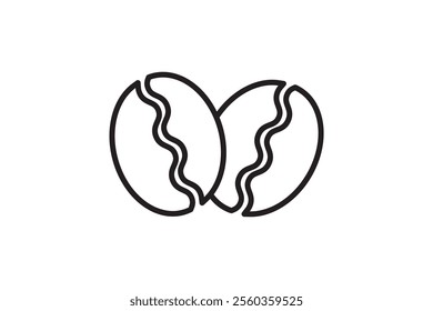 Coffee bean icon on white background. Coffee beans icon collection in line and flat style. Morning coffee sign and symbol. Vector illustration