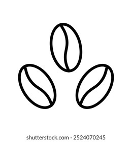 Kaffeebohnensymbol. Gliederungsdesign einzeln auf weißem Hintergrund