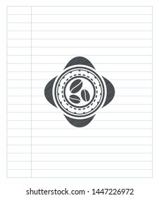 coffee bean icon pencil effect. Vector Illustration. Detailed.