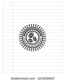 icono de judías de café con pinceladas. Ilustración vectorial. Detallado.