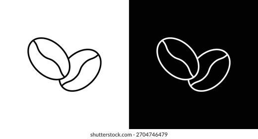 Ícone de feijão de café pixel perfeito. Símbolo de estrutura de tópicos. Desenho linear simples.