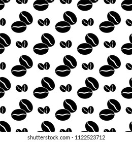 Coffee Bean Icon Seamless Pattern Vector Art Illustration
