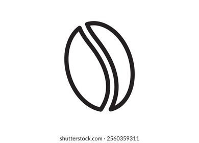 Coffee bean icon. Coffee seed sign set. Caffeine vector symbol isolated on white background. Arabic roasted icon.