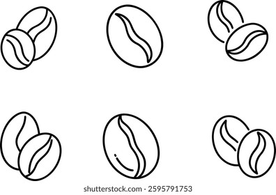 COFFEE BEAN ICON SET, COFFEE BEAN ICON.