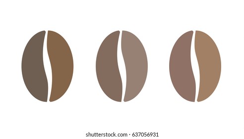 Coffee bean icon set vector