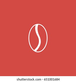 coffee bean icon. sign design. red background