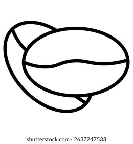 coffee bean icon Simple thin line stroke
