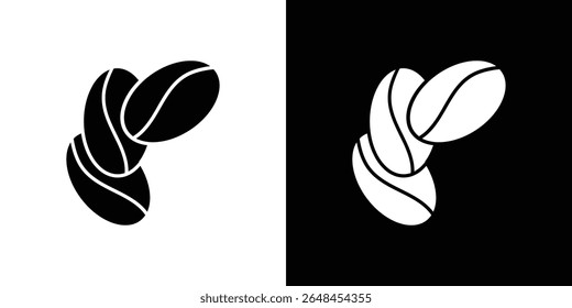 Coffee Bean icon symbol collection. Flat vector stock illustration.