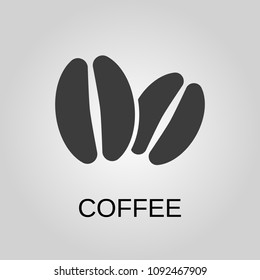 Coffee bean icon. Coffee bean symbol. Flat design. Stock - Vector illustration