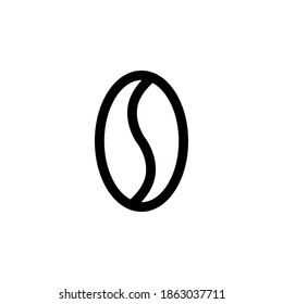 Coffee bean icon symbol vector on white background
