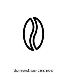 Símbolo del icono de judía de café vector sobre fondo blanco