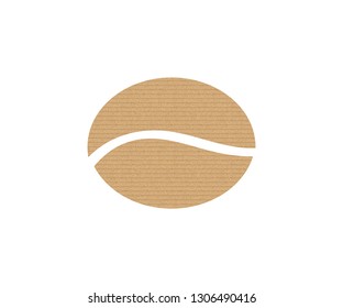 Coffee bean icon. The texture of the cardboard. Vector illustration.