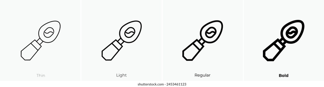 coffee bean icon. Thin, Light Regular And Bold style design isolated on white background