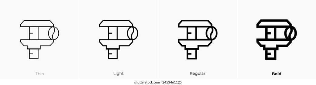 coffee bean icon. Thin, Light Regular And Bold style design isolated on white background