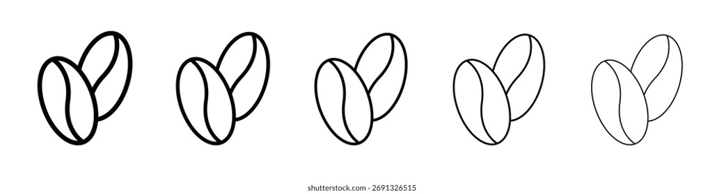 Icono de grano de café. Colección de iconos de línea delgada para Web ui.