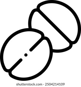 coffee bean icon. Thin Linear Style Design Isolated On White Background