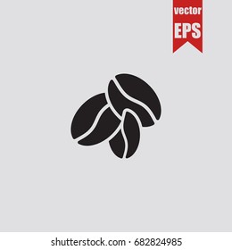 Coffee bean icon in trendy isolated on grey background.Vector illustration.