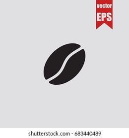 Coffee bean icon in trendy isolated on grey background.Vector illustration.