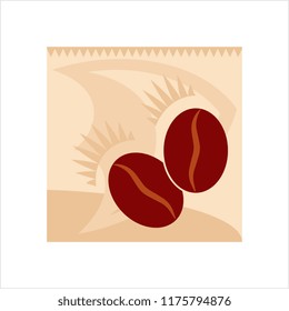 Coffee Bean Icon Vector Art Illustration