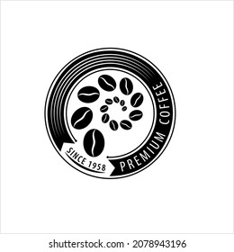 Coffee Bean Icon Vector Art Illustration