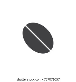 Coffee bean icon vector, filled flat sign, solid pictogram isolated on white. Symbol, logo illustration.